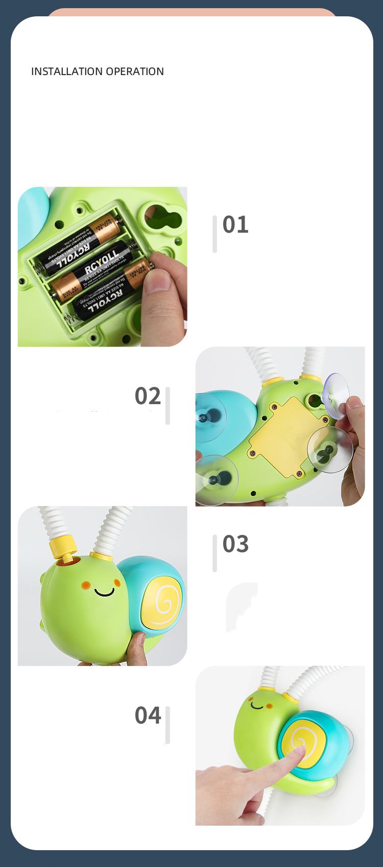Bath Toys Water Game Snail Spraying Faucet Shower Electric Water Spray Toy For Baby Bathtime Bathroom Kids Toys