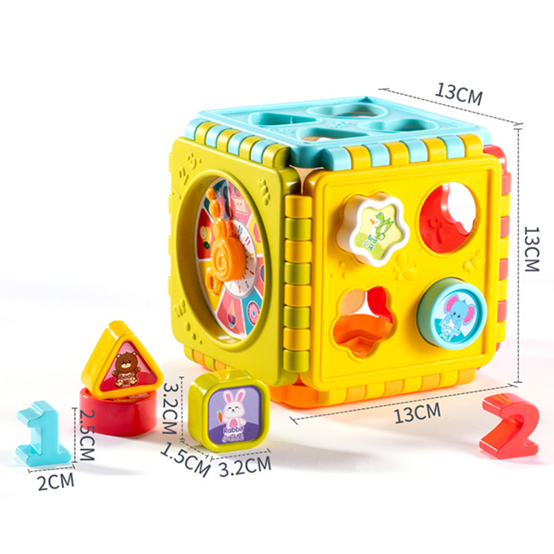 Toddler Activity Cube Shape Sorting Toys Boys Girls Shape Matching Number Sorter Game Baby Montessori Educational Toys
