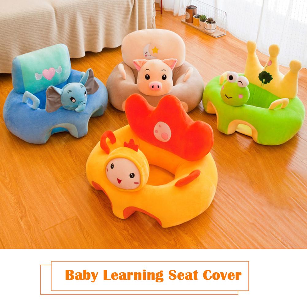 Baby Learn Sitting Sofa Seat Cover Cartoon Plush Support Seat Learn To Sit Baby Plush Toys For 0-3 M （Without Filler）