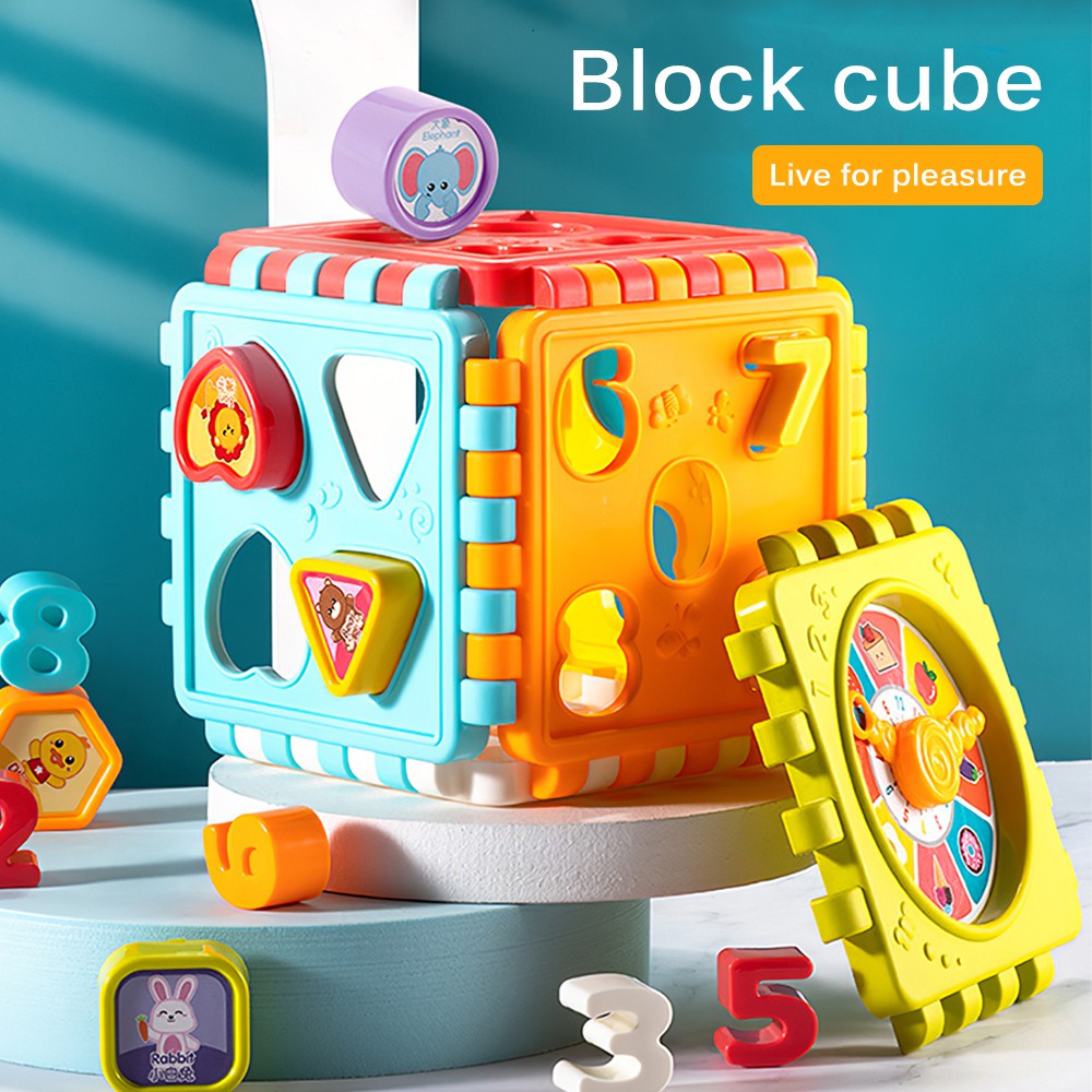 Puzzle Building Block Toy Shape Matching Hexahedron with Number Graphic Cognitive Block for Baby Puzzle Building Block Toy Shape Matching Hexahedron with Number Graphic Cognitive Block for Baby