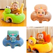 Baby Learn Sitting Sofa Seat Cover Cartoon Plush Support Seat Learn To Sit Baby Plush Toys For 0-3 M （Without Filler）