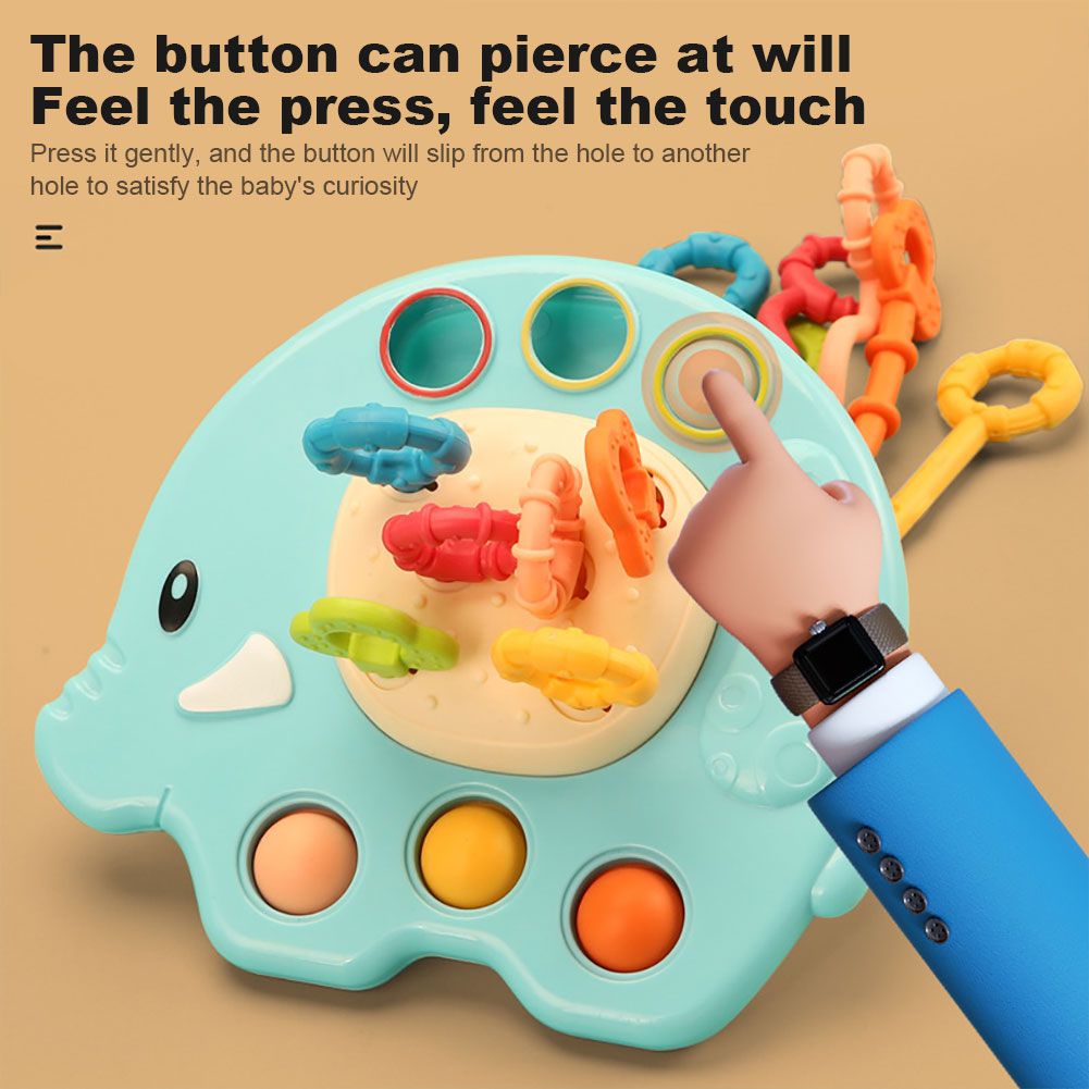 Baby Montessori Toys Pull String Sensory Toys Baby 6 12 Months Silicone Develop Teething Activity Toys for Kids Educational Toys