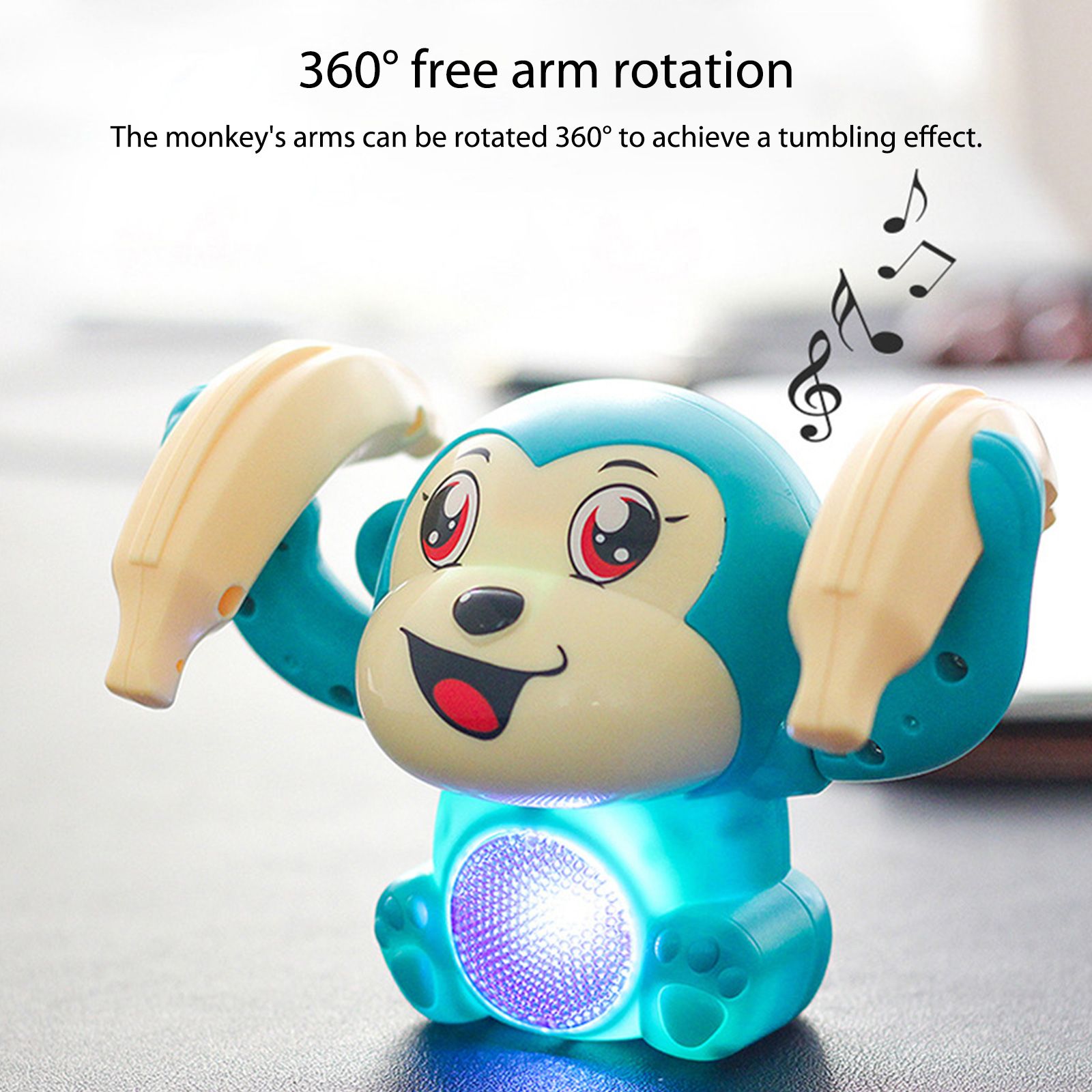 Electric Voice Control Tumbling Monkey Baby Toys Somersault Toy Light and Music Toy for Birthday Gift Early Educational Gift