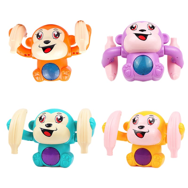 Electric Voice Control Tumbling Monkey Baby Toys Somersault Toy Light and Music Toy for Birthday Gift Early Educational Gift