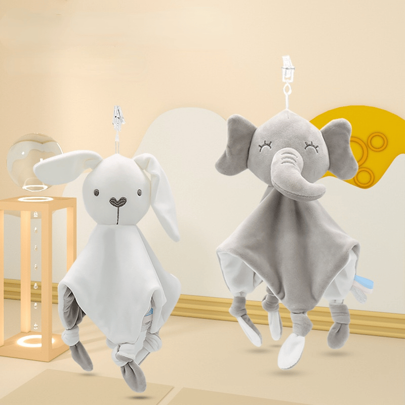 Baby Comforter Toys Plush Bunny Elephant Sleeping Towel Montessori Baby Rattles Stuffed Animals Appease Baby Toys 0 12 Months