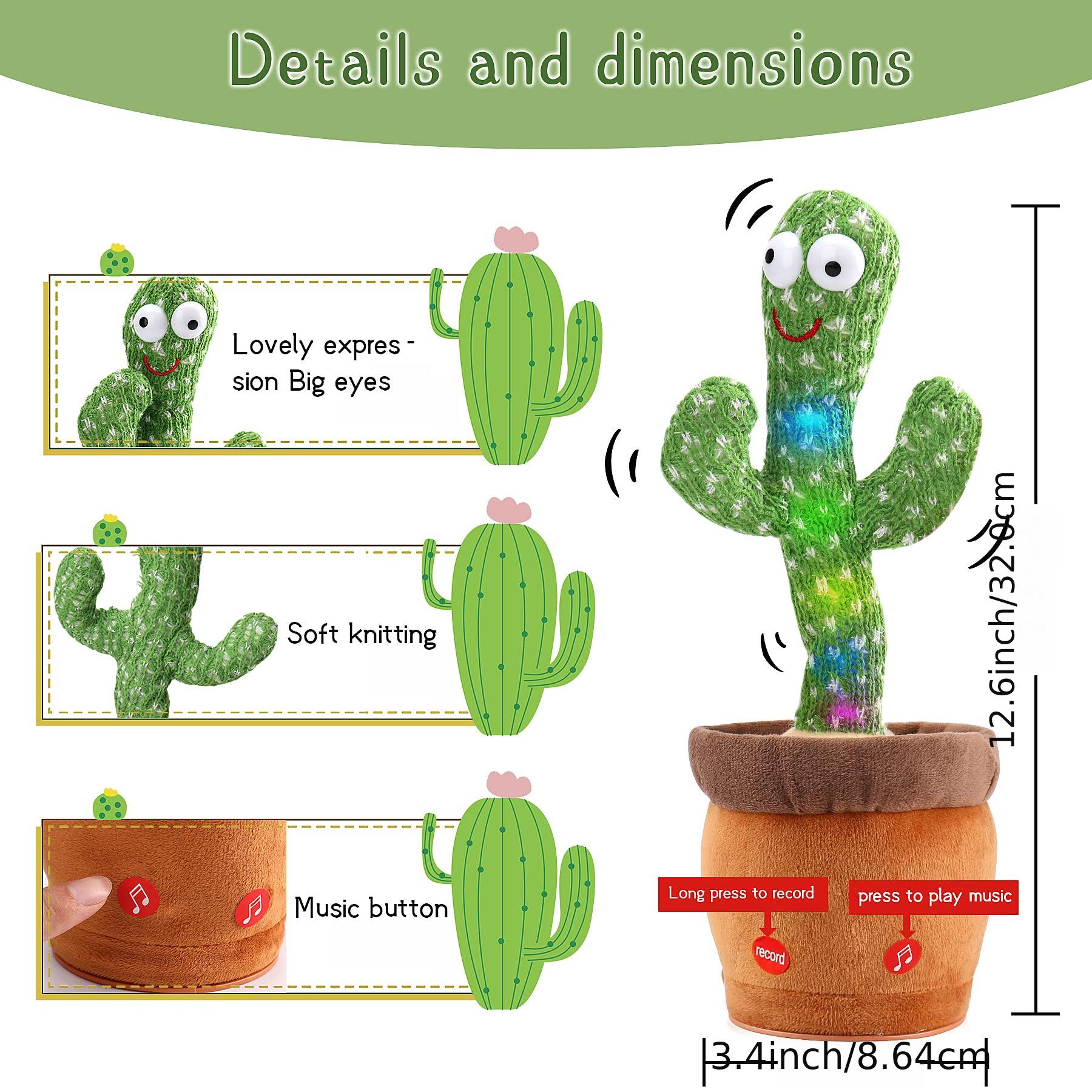 Sing And Dance Cactus Electron Plush Toy Soft Plush Doll Babies Cactus That Repeat What You Say Voice Interactive Bled