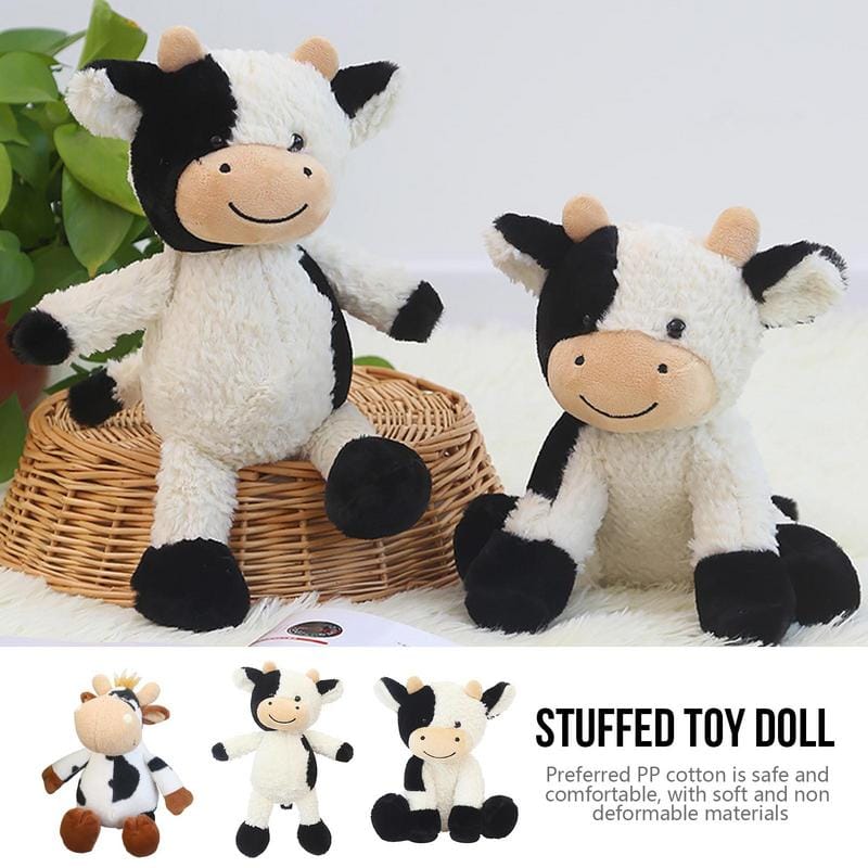 Cartoon Milk Cattle Doll White & Black Soft Cow Stuffed Animal Plushie Toys For Kids Appease Toy Cute Nap Pillow Baby Gifts