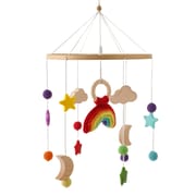 Let's Make Wooden Baby Rattles Soft Felt Cartoon Bear Cloudy Star Moon Hanging Bed Bell Mobile Crib Montessori Education Toys