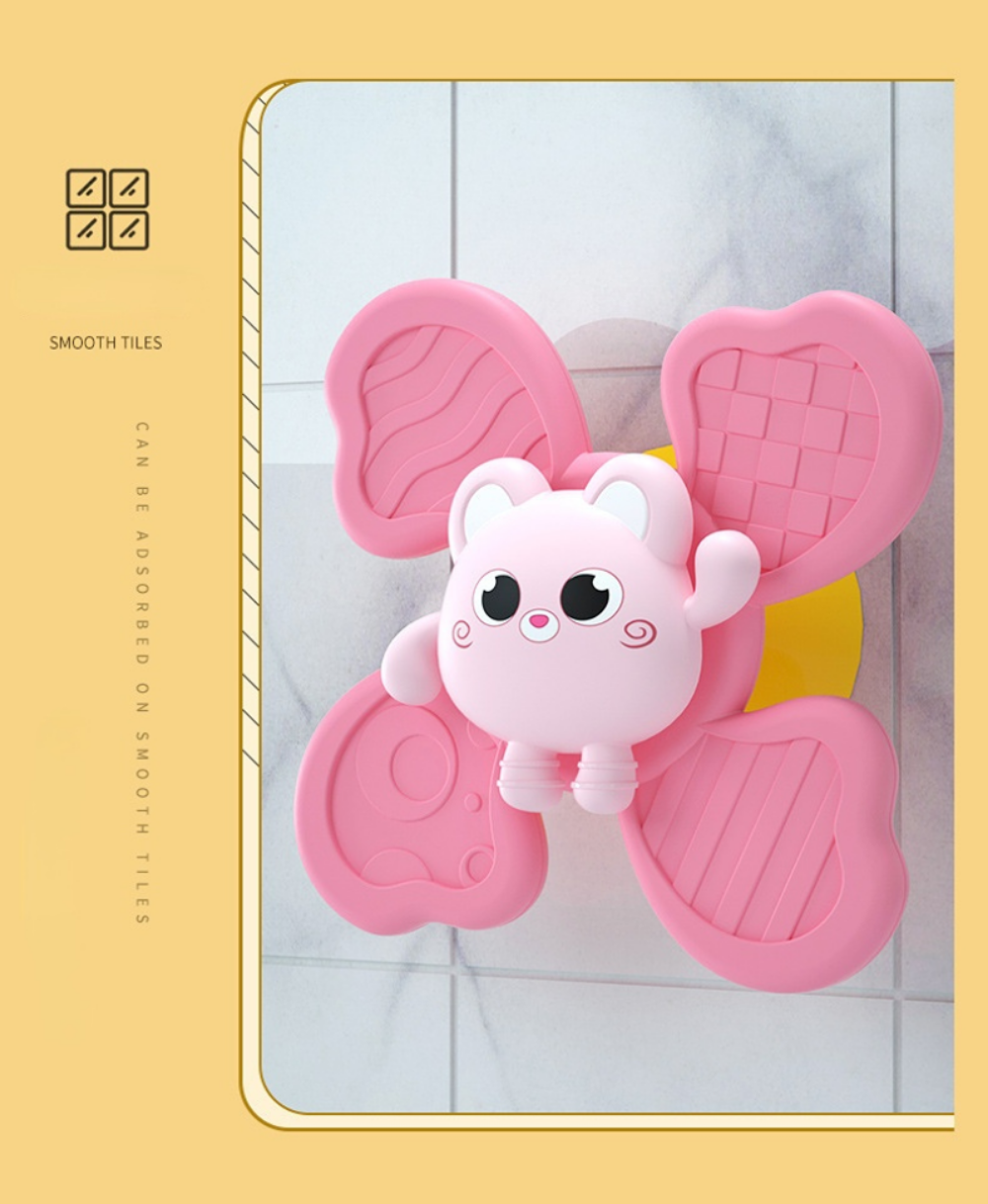Montessori Baby Bath Toys For Boy Children Bathing Spinner Sucker Suction Cup Toy For Kids Funny Child Rotating Rattles Teether