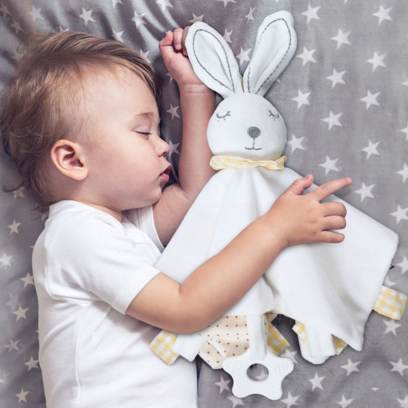 Baby Comforter Toys Plush Bunny Elephant Sleeping Towel Montessori Baby Rattles Stuffed Animals Appease Baby Toys 0 12 Months