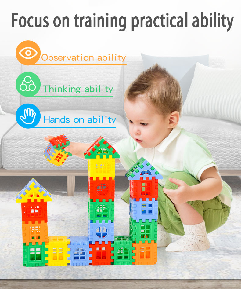 50pcs/lot Building Blocks Baby Paradise House spelling puzzle blocks City DIY Creative Model Figures Educational Kids Toys