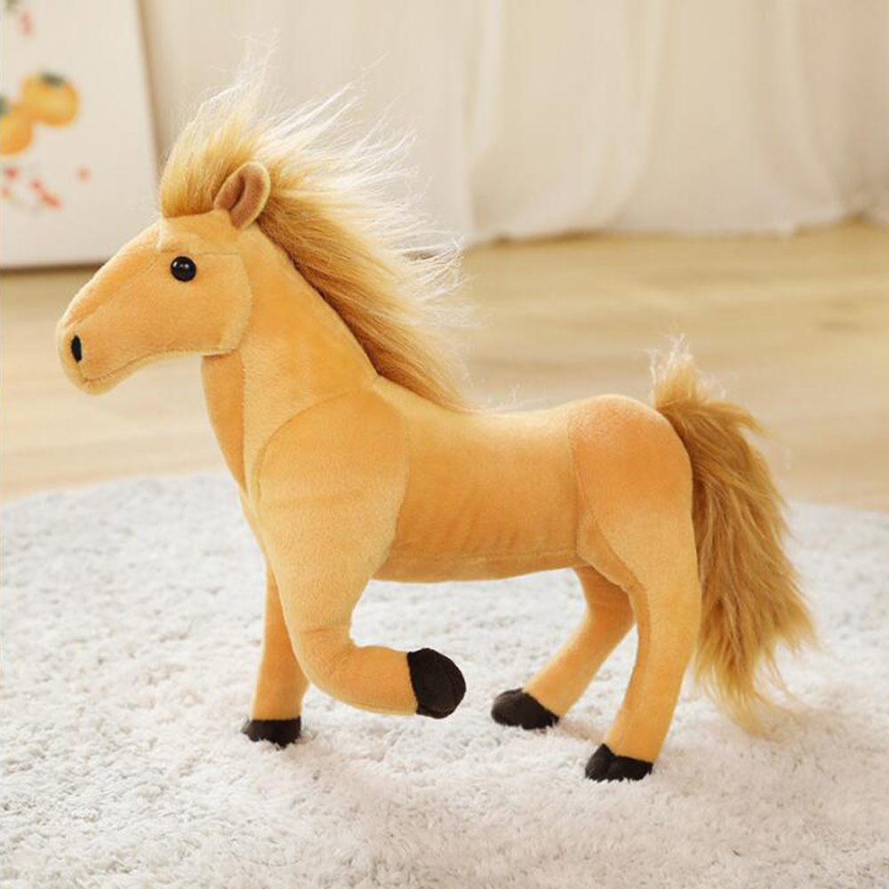 Cartoon Simulation White Black Horse Stuffed Children Plush Toy