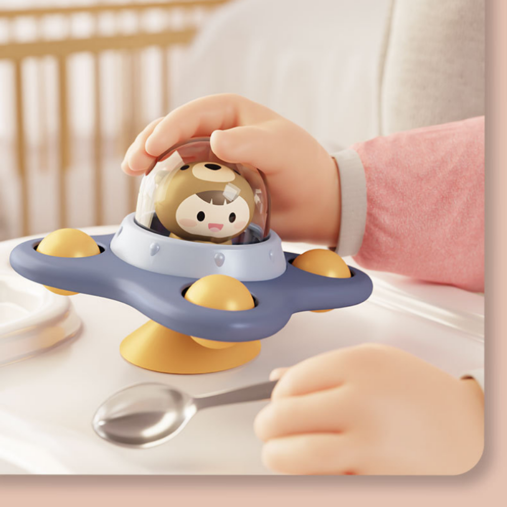 Montessori Baby Bath Toys For Boy Children Bathing Spinner Sucker Suction Cup Toy For Kids Funny Child Rotating Rattles Teether