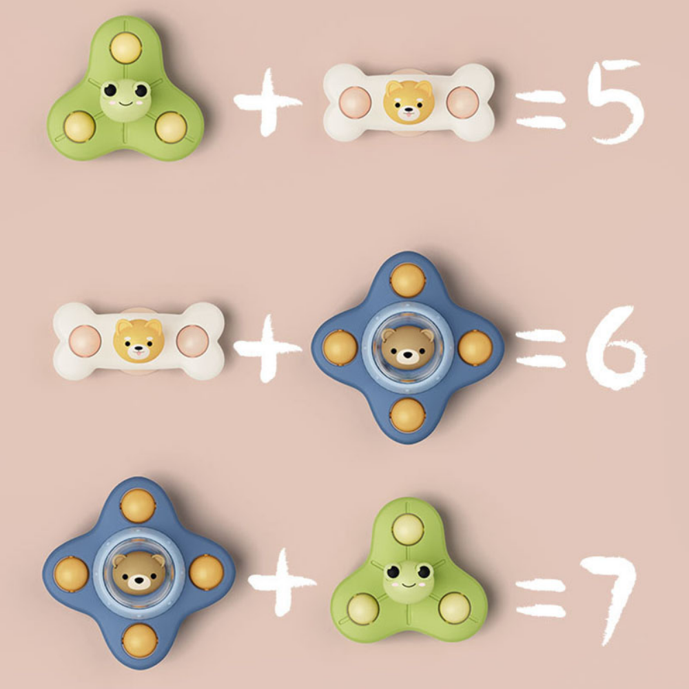 Montessori Baby Bath Toys For Boy Children Bathing Spinner Sucker Suction Cup Toy For Kids Funny Child Rotating Rattles Teether