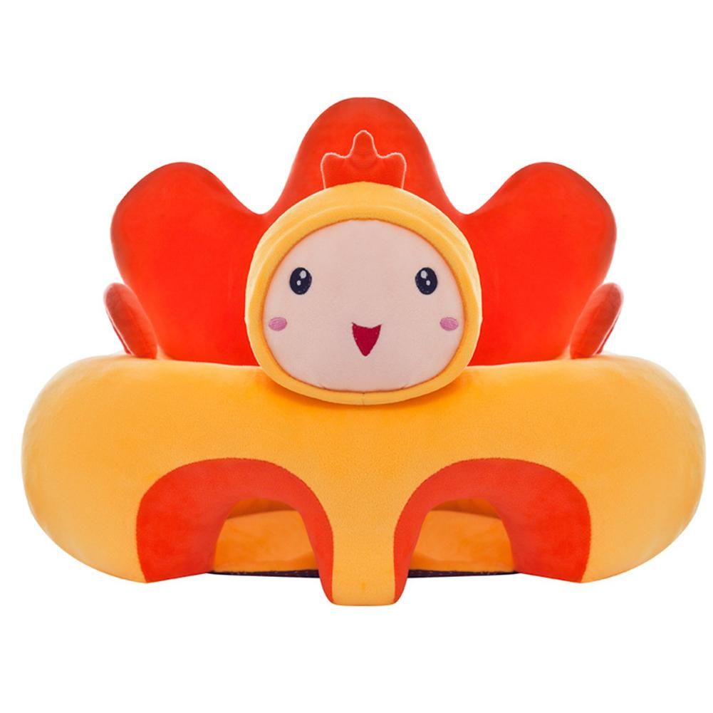 Baby Learn Sitting Sofa Seat Cover Cartoon Plush Support Seat Learn To Sit Baby Plush Toys For 0-3 M （Without Filler）