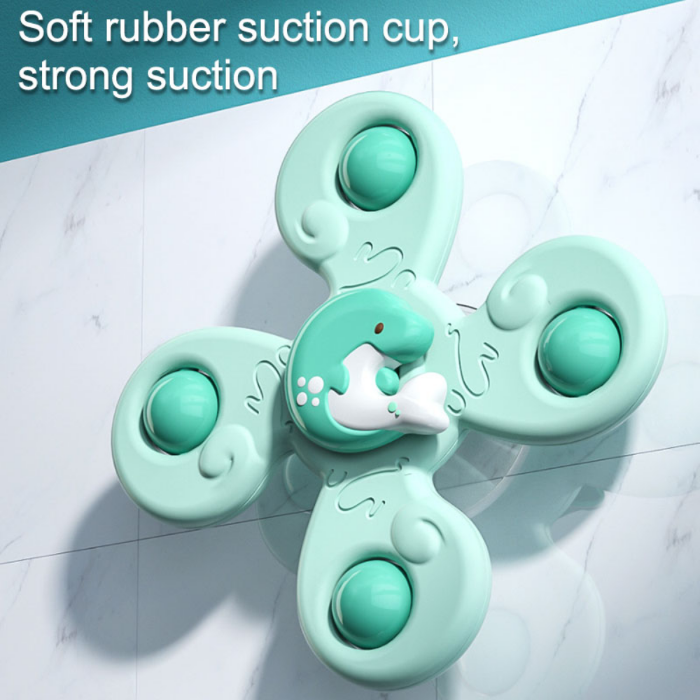 Montessori Baby Bath Toys For Boy Children Bathing Spinner Sucker Suction Cup Toy For Kids Funny Child Rotating Rattles Teether