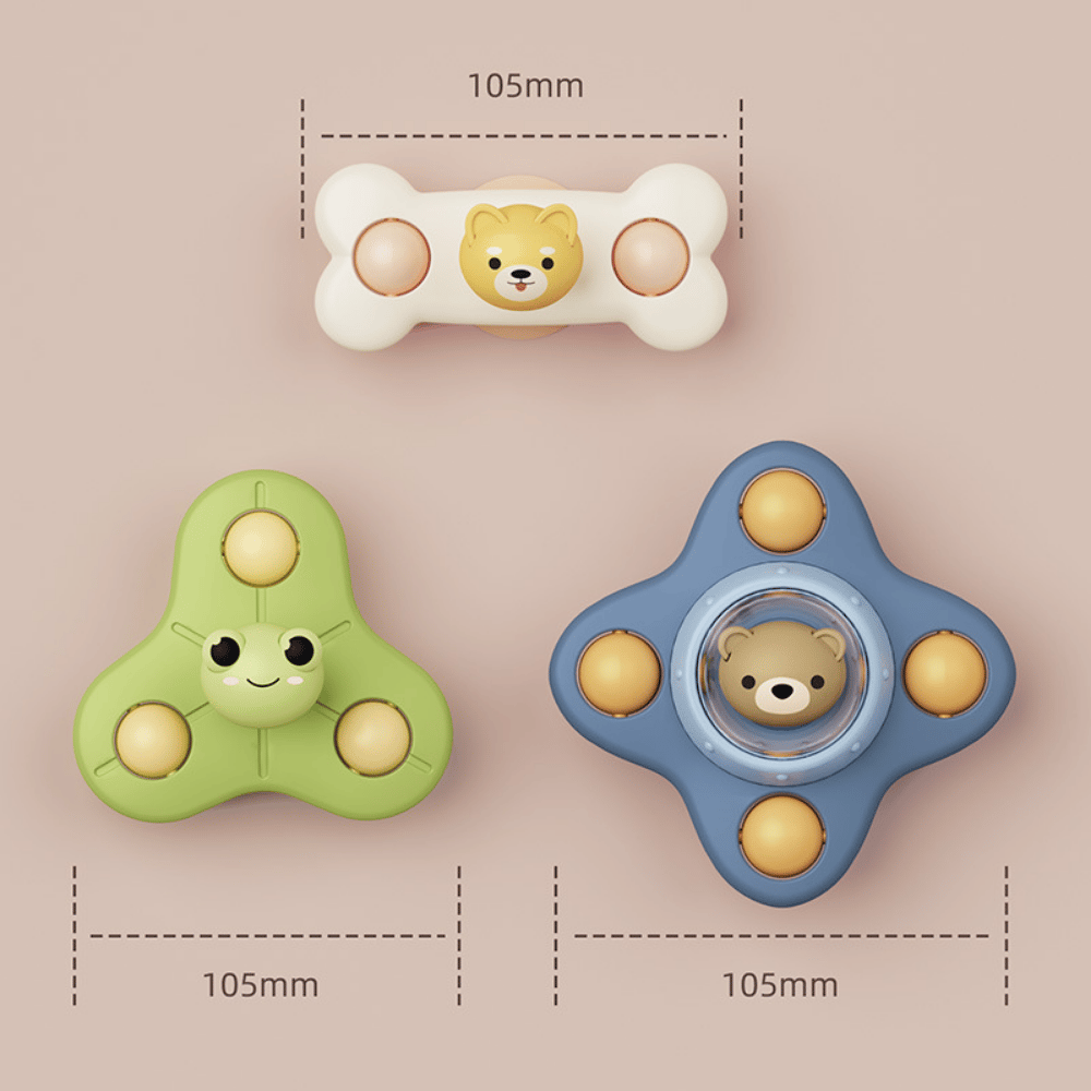 Montessori Baby Bath Toys For Boy Children Bathing Spinner Sucker Suction Cup Toy For Kids Funny Child Rotating Rattles Teether