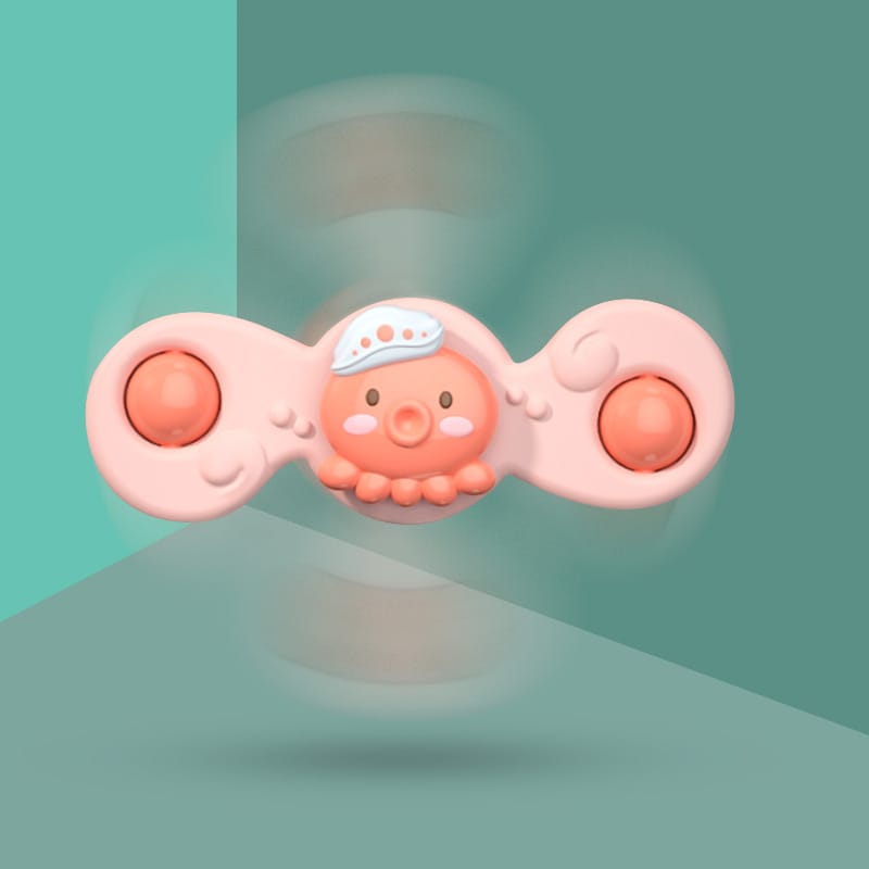 Montessori Baby Bath Toys For Boy Children Bathing Spinner Sucker Suction Cup Toy For Kids Funny Child Rotating Rattles Teether