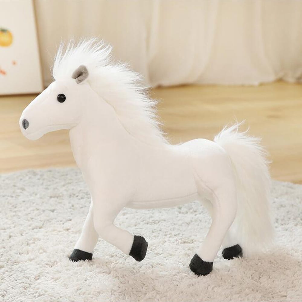 Cartoon Simulation White Black Horse Stuffed Children Plush Toy