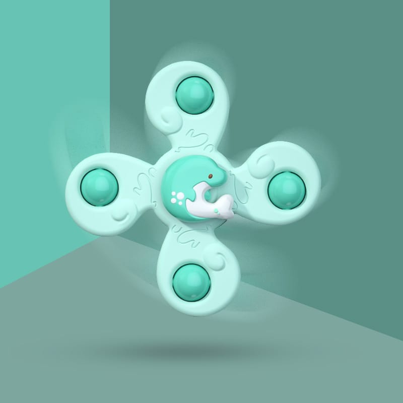 Montessori Baby Bath Toys For Boy Children Bathing Spinner Sucker Suction Cup Toy For Kids Funny Child Rotating Rattles Teether