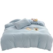 Winter Waffle milk fleece 4-piece bed set Coral flannel double-sided fleece duvet set 3-piece sheet set