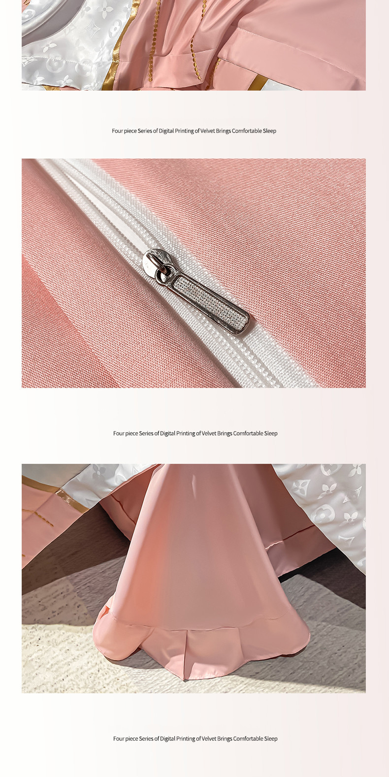 2023 new brand Feng shui washing silk embroidery four-piece set - Louis light luxury bed four-piece advanced sense