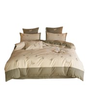 100 long staple cotton woolen embroidery all-cotton 4-piece set with autumn and winter thickened all-cotton bed sheet and quilt set with 3-piece bed set