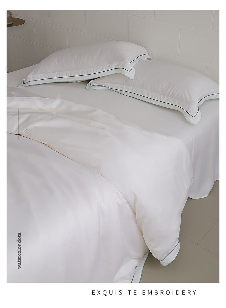 100 light luxury cotton four-piece bed set superior sense Xinjiang long wool cotton satin bed sheet set bedding