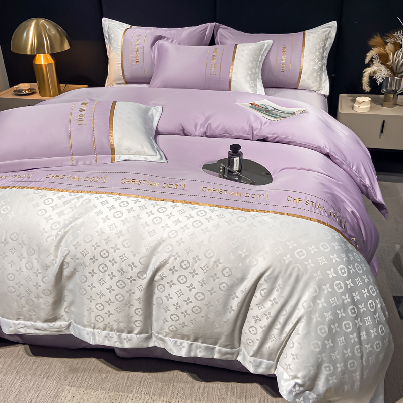 new brand Feng shui washing silk embroidery four-piece set - Louis light luxury bed four-piece advanced sense