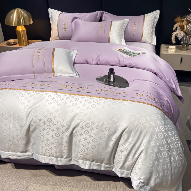 2023 new brand Feng shui washing silk embroidery four-piece set - Louis light luxury bed four-piece advanced sense