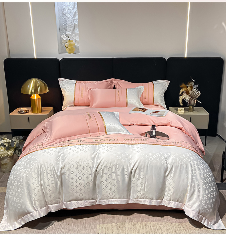 2023 new brand Feng shui washing silk embroidery four-piece set - Louis light luxury bed four-piece advanced sense