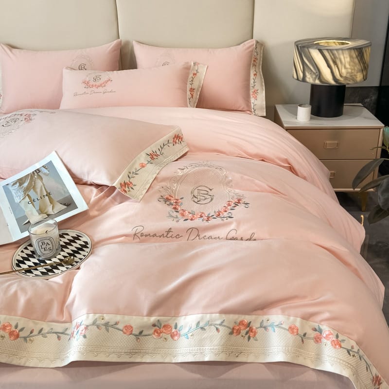 160 long staple cotton 4-piece set all cotton cotton thickened ground wool embroidery bed sheet set 4 pieces of bedding