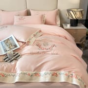160 long staple cotton 4-piece set all cotton cotton thickened ground wool embroidery bed sheet set 4 pieces of bedding