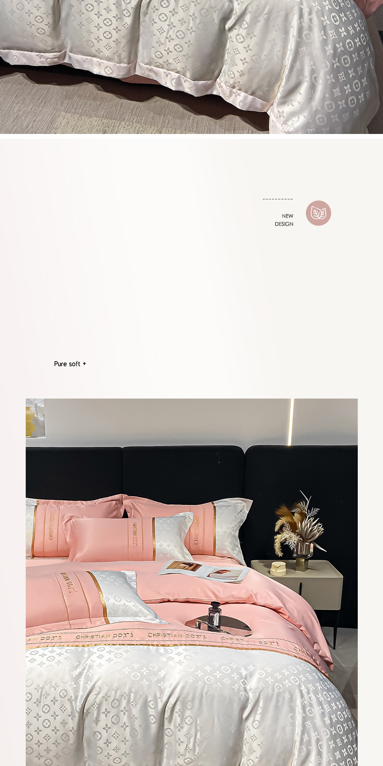 2023 new brand Feng shui washing silk embroidery four-piece set - Louis light luxury bed four-piece advanced sense