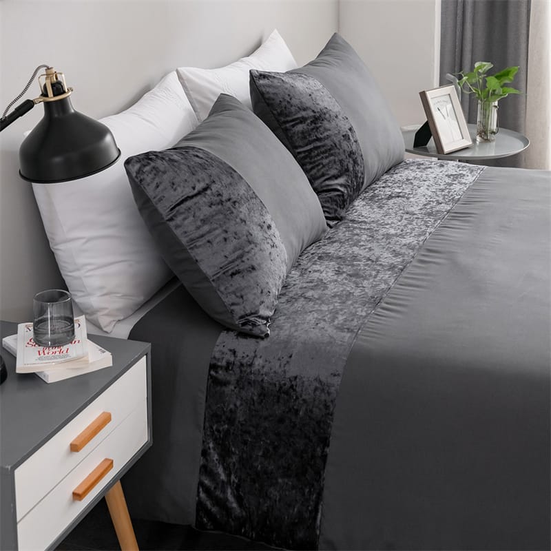 Velvet Splicing Luxury Bedding Set European American Sizes Duvet Cover Set Double Bedding Sets Quilt Cover Queen Size Bed Set