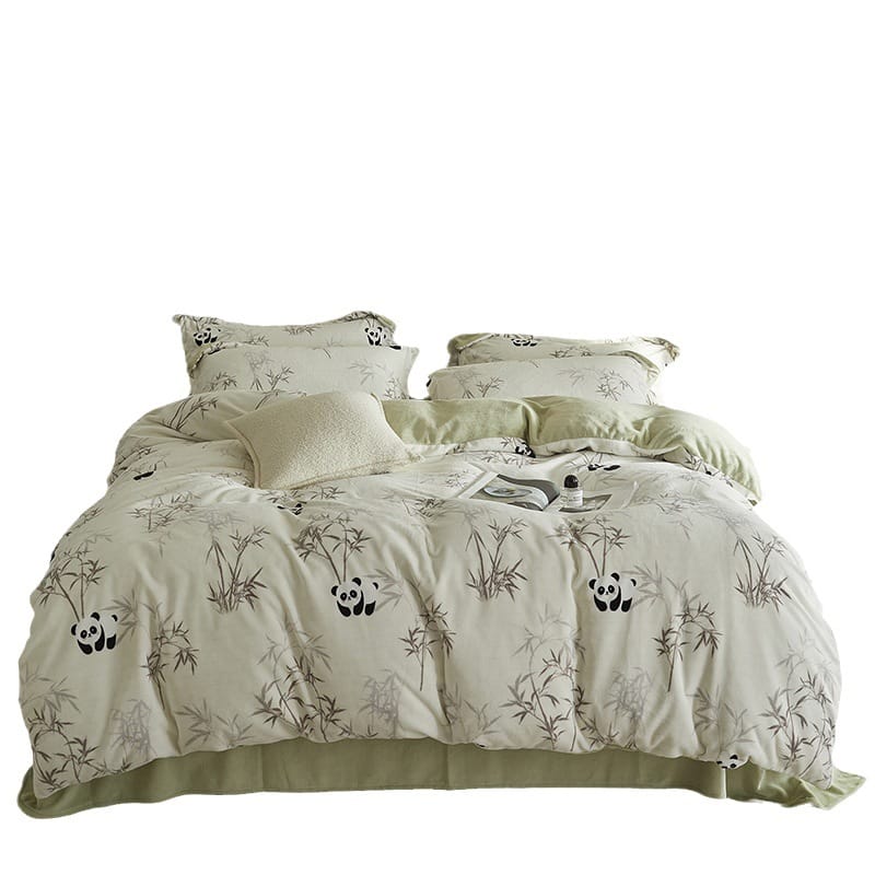 A class Rex rabbit wool milk cashmere four-piece winter thickened warm baby cashmere rabbit cashmere three-piece set
