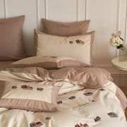 100 long staple cotton woolen embroidery all-cotton 4-piece set with autumn and winter thickened all-cotton bed sheet and quilt set with 3-piece bed set