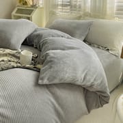 Winter Waffle milk fleece 4-piece bed set Coral flannel double-sided fleece duvet set 3-piece sheet set