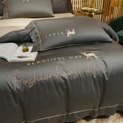 Summer Ice Silk 4-piece bed set Instagram bedding Set Dormitory 3-piece nude bed set