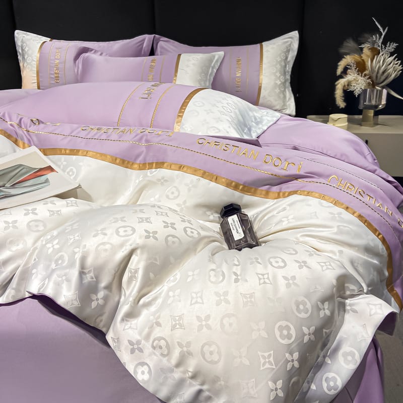 2023 new brand Feng shui washing silk embroidery four-piece set - Louis light luxury bed four-piece advanced sense