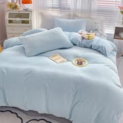 Winter Waffle milk fleece 4-piece bed set Coral flannel double-sided fleece duvet set 3-piece sheet set