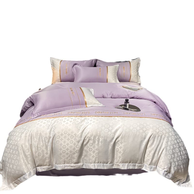 2023 new brand Feng shui washing silk embroidery four-piece set - Louis light luxury bed four-piece advanced sense