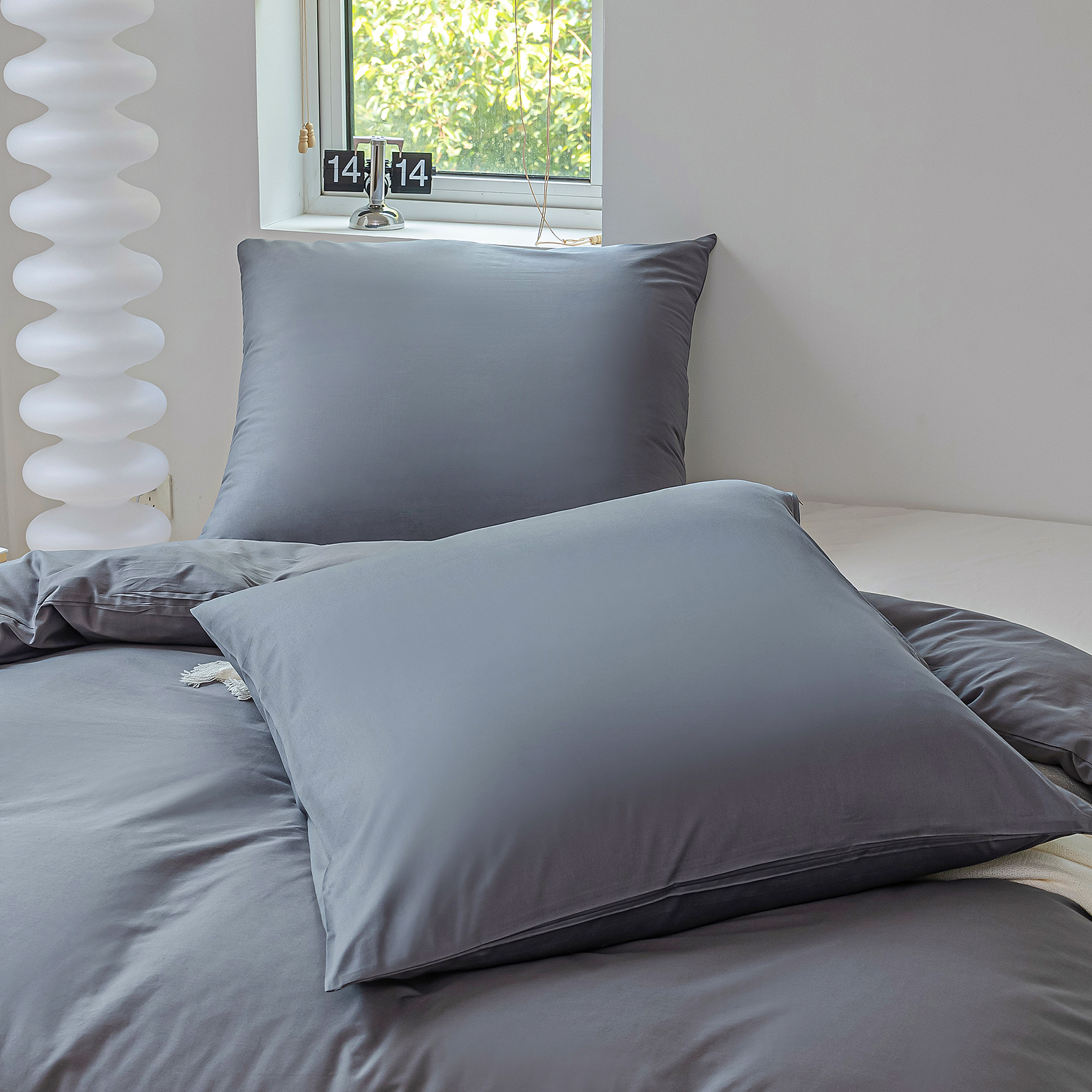 3Pcs Set Duvet Cover Set, Real 100% Cotton, High Quality Skin Friendly Thickening Fabric, Solid Color, Full Size, Cotton Bedding
