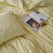Romantic style all-cotton washed four-piece cotton set light luxury three-dimensional seersucker pure cotton bed sheet cover three-piece bed cover