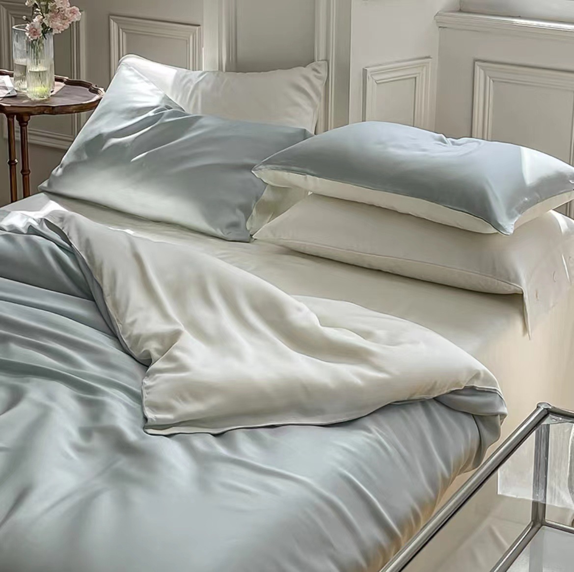 Fashion 2023 Top Quality Fabric Jacquard Simple Plain Home Textiles Duvet Bedding Set