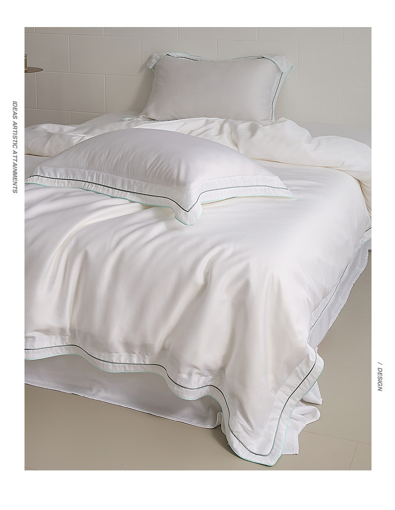 100 light luxury cotton four-piece bed set superior sense Xinjiang long wool cotton satin bed sheet set bedding