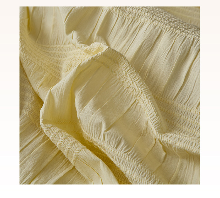 Romantic style all-cotton washed four-piece cotton set light luxury three-dimensional seersucker pure cotton bed sheet cover three-piece bed cover