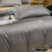 Summer Ice Silk 4-piece bed set Instagram bedding Set Dormitory 3-piece nude bed set