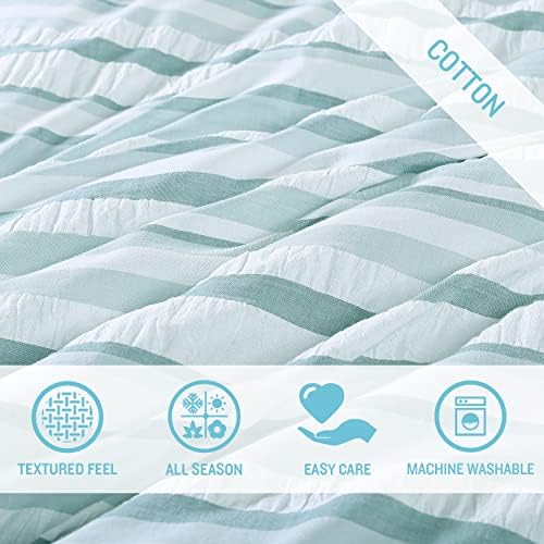 - King Comforter Set, Cotton Reversible Bedding with Matching Shams, Home Decor for All (Clearwater Cay , King)