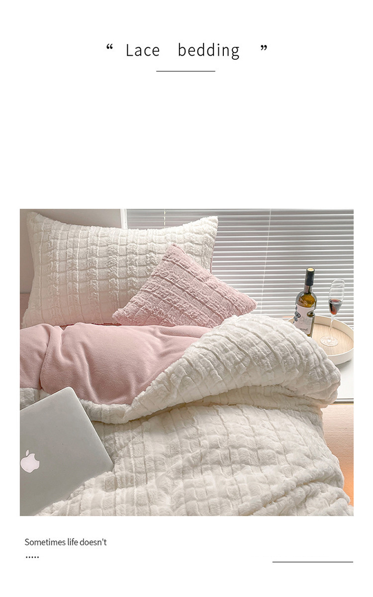 A class Rex rabbit wool milk cashmere four-piece winter thickened warm baby cashmere rabbit cashmere three-piece set